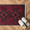 Handmade Wool Doormat Red Floral