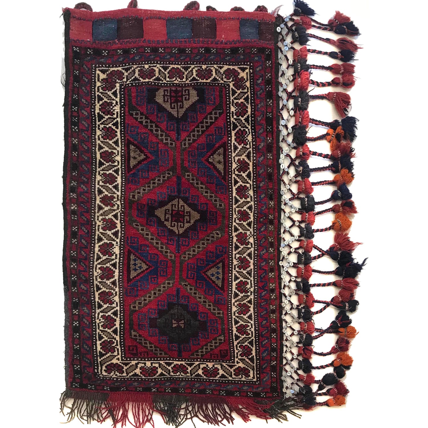 Balisht Area Rug Handmade Red Geometric 2x3 ft