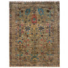 Sultani Area Rug Handmade Gray Floral 5x8 ft