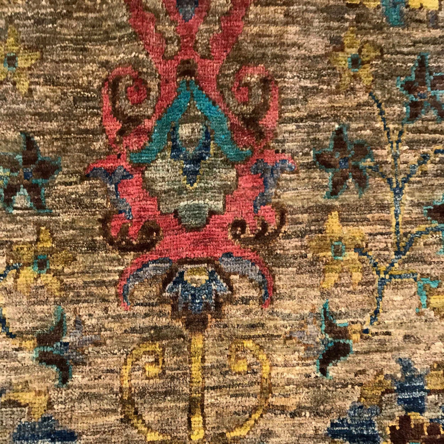 Sultani Area Rug Handmade Gray Floral 5x8 ft