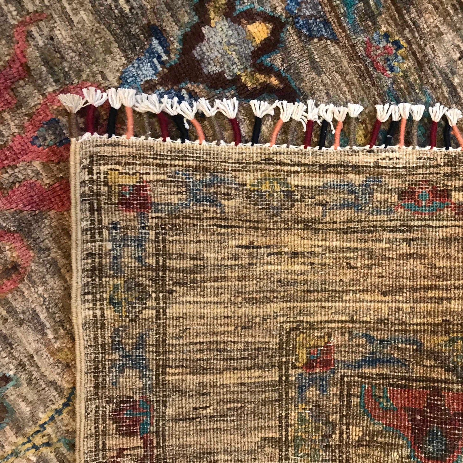 Sultani Area Rug Handmade Gray Floral 5x8 ft