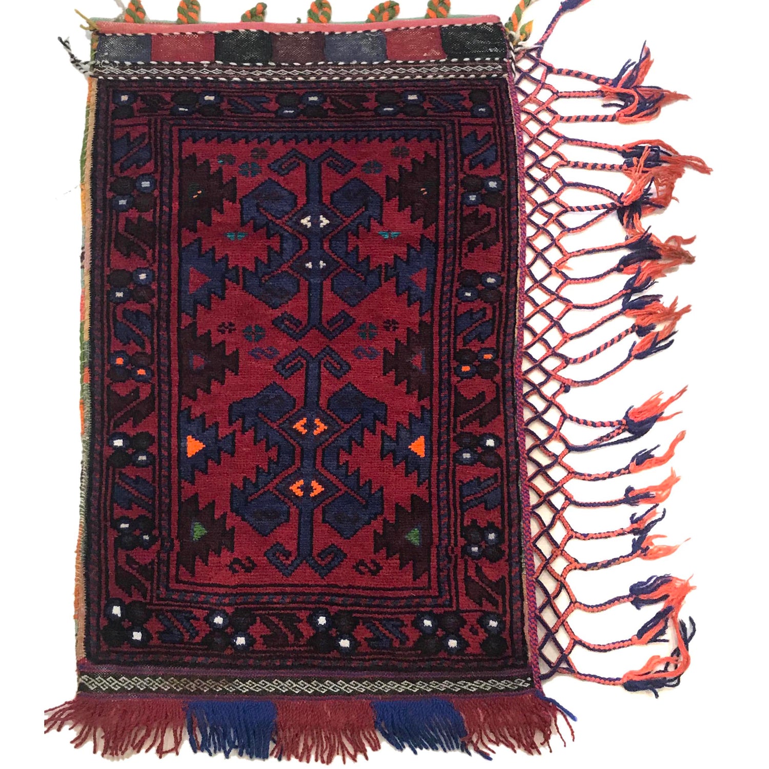 Balisht Area Rug Handmade Red Geometric 2x3 ft