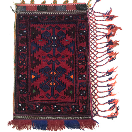 Balisht Area Rug Handmade Red Geometric 2x3 ft