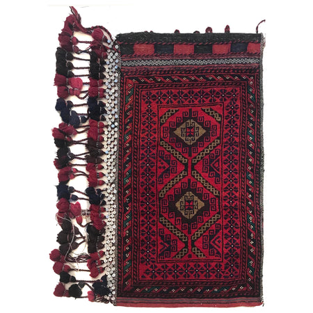 Balisht Area Rug Handmade Red Geometric 2x3 ft