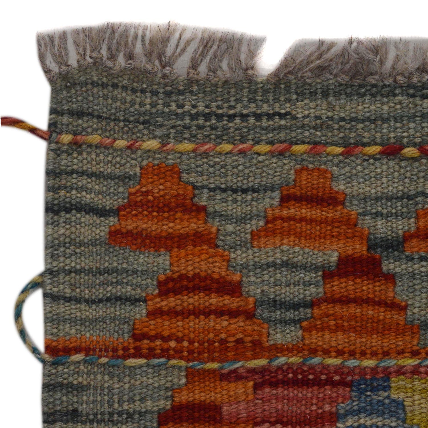 Handmade Multi Kilim Geometric 5' Runner