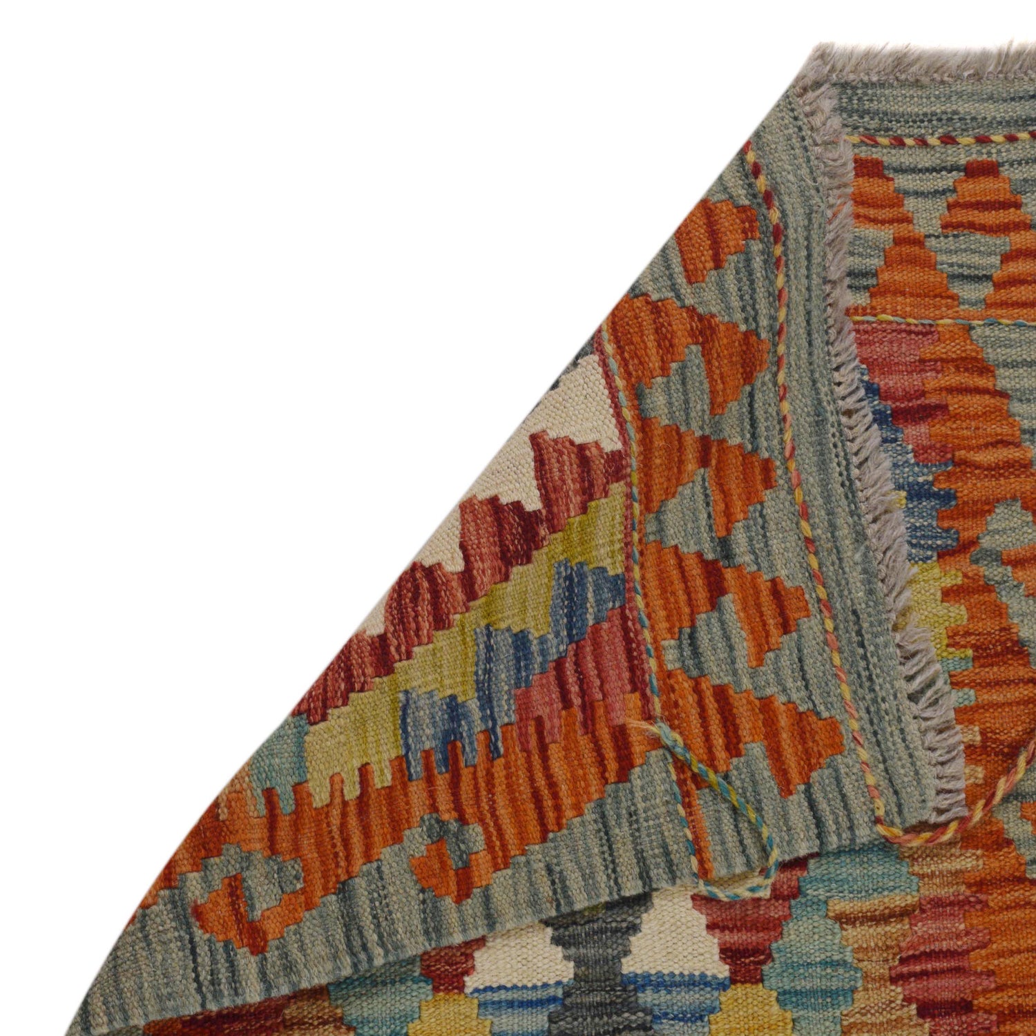 Handmade Multi Kilim Geometric 5' Runner