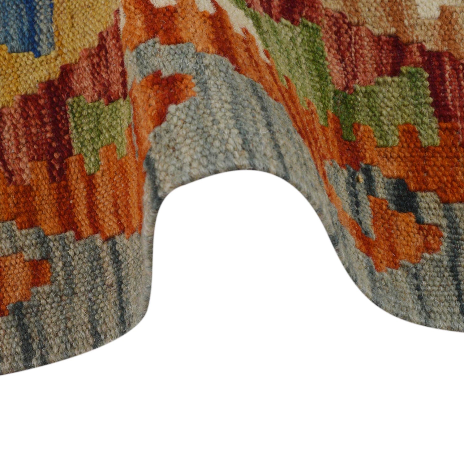 Handmade Multi Kilim Geometric 5' Runner