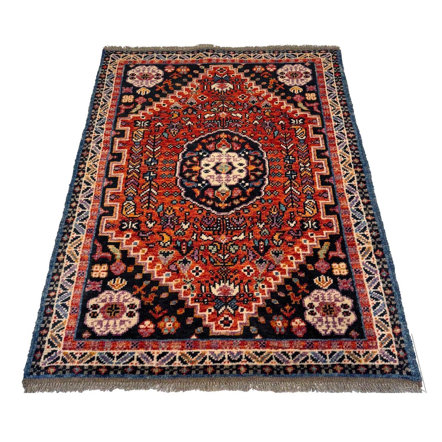 Shirazi Area Rug Handmade Red Medallion 3x5 ft