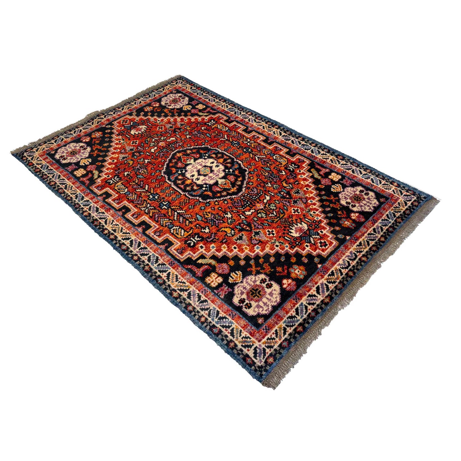 Shirazi Area Rug Handmade Red Medallion 3x5 ft