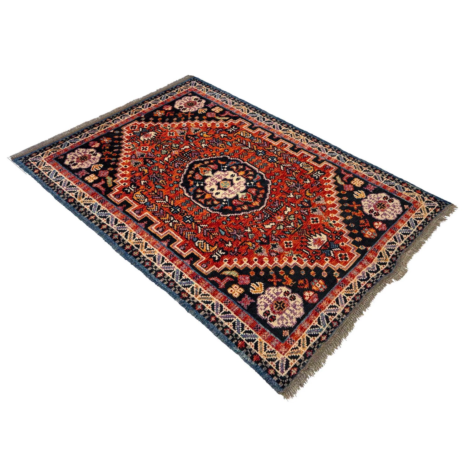 Shirazi Area Rug Handmade Red Medallion 3x5 ft
