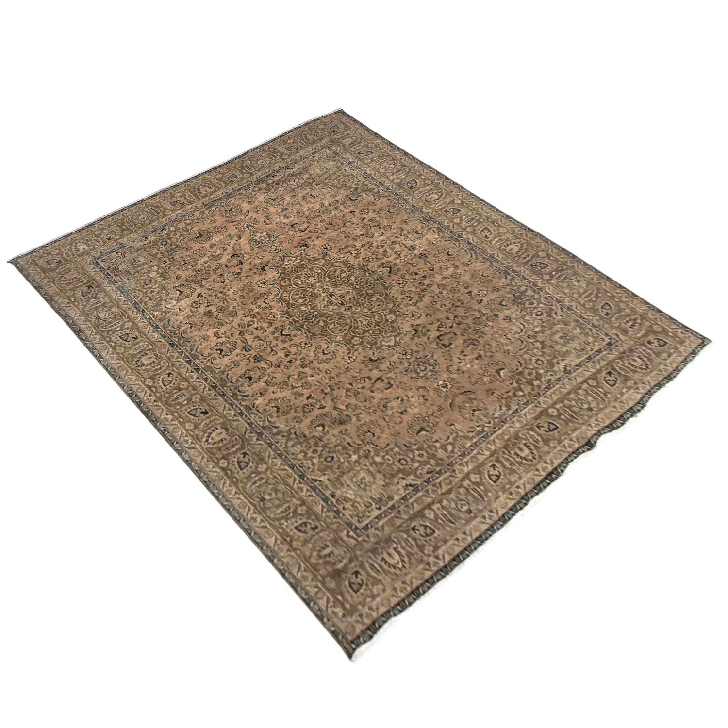 Kashan Area Rug Handmade Multi Medallion 10x13 ft