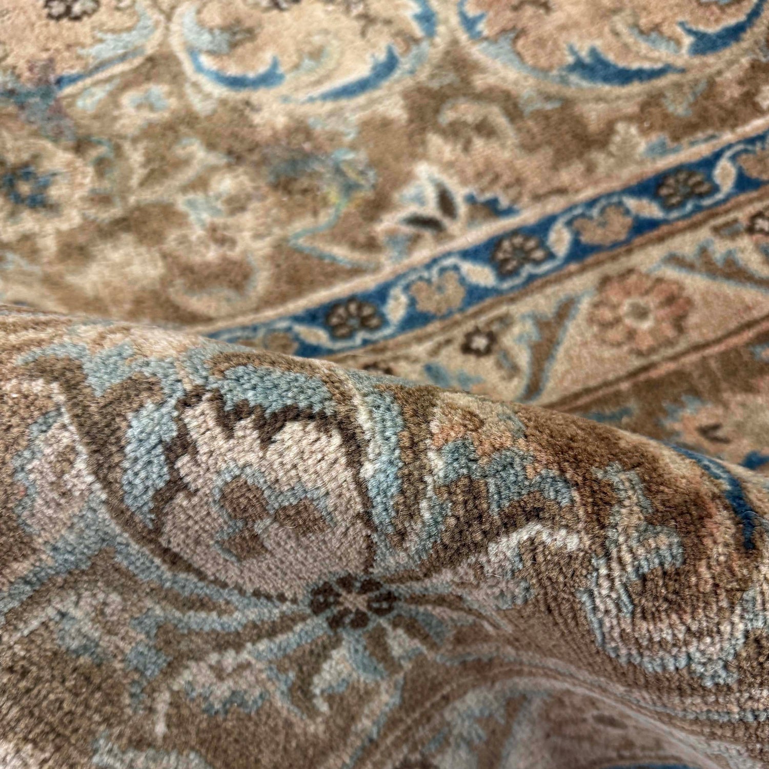 Kashan Area Rug Handmade Multi Medallion 10x13 ft