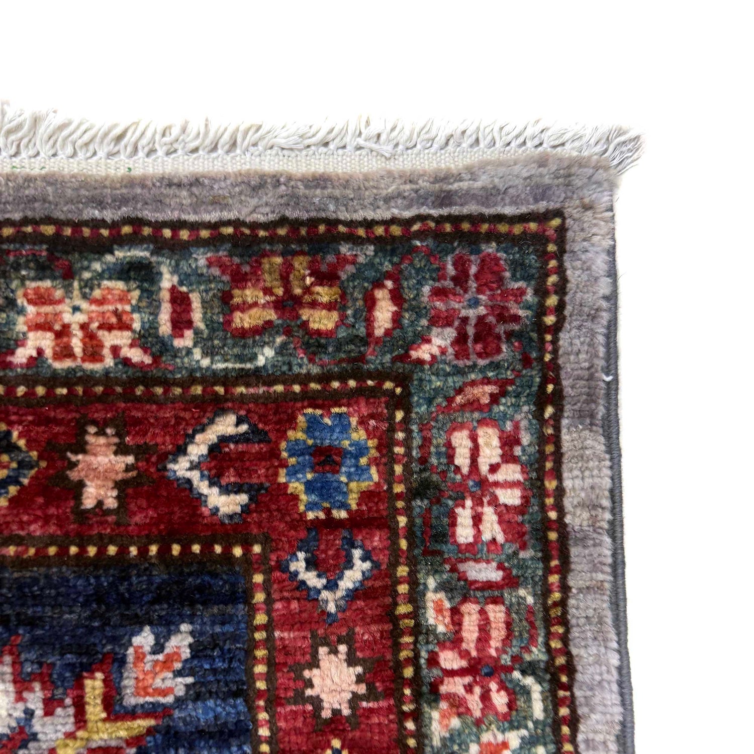 Kazak Rug Handmade Gray Medallion 7x10 ft