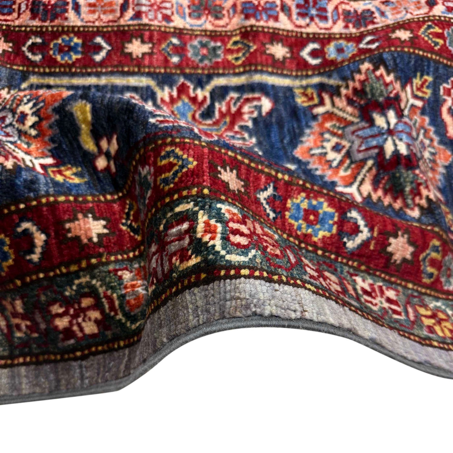 Kazak Rug Handmade Gray Medallion 7x10 ft