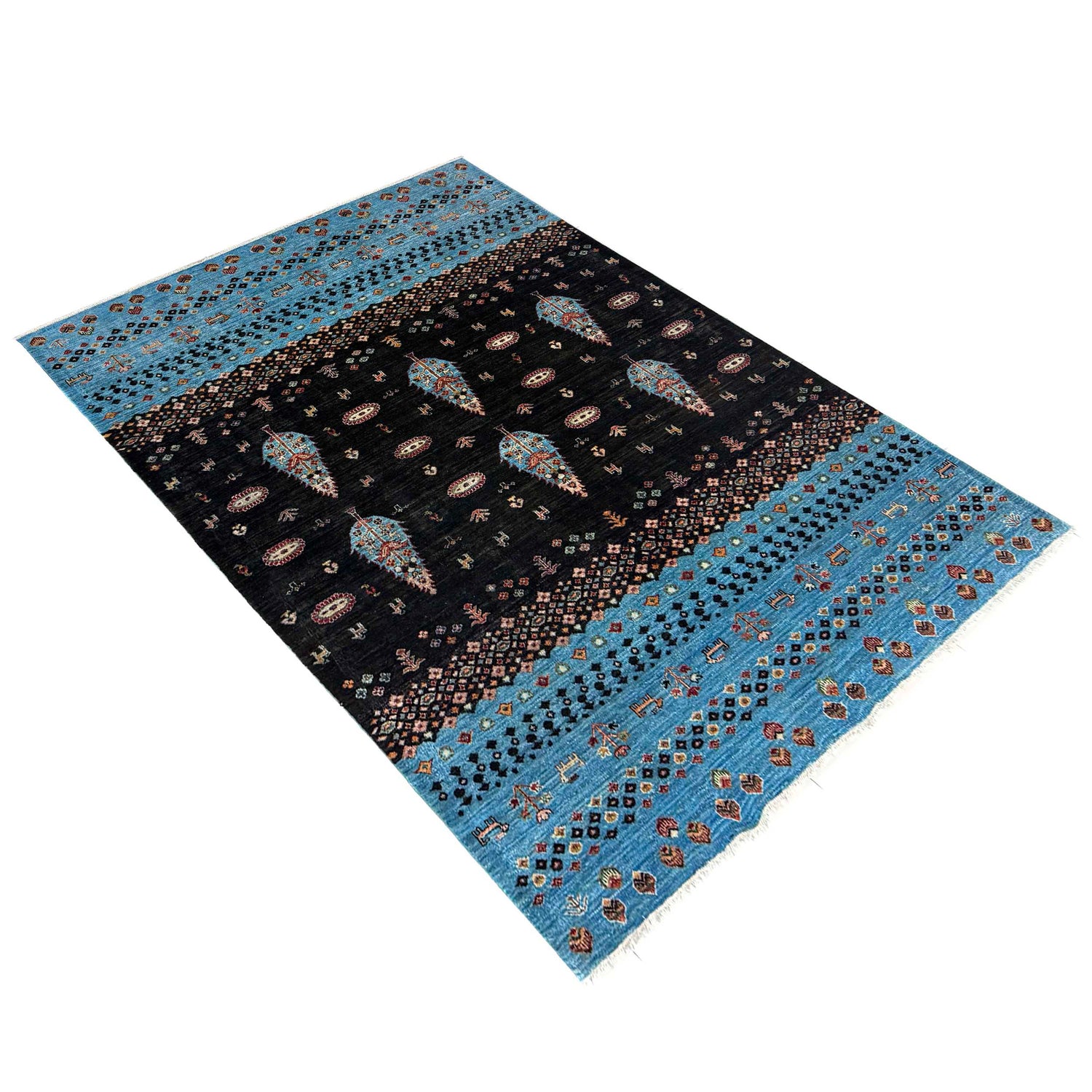 Tree Of Life Area Rug Handmade Multi Floral 7x10 ft