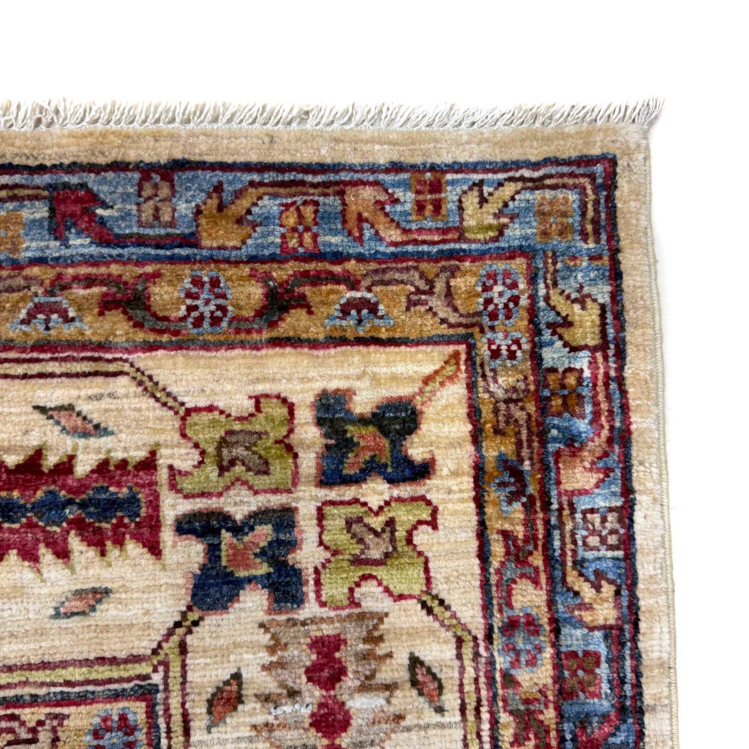 Waziri Area Rug Handmade Beige Medallion 7x10 ft