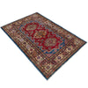 Kazak Rug Handmade Red Medallion 4x6 ft