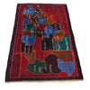 Pictorial Rug Handmade Red Design