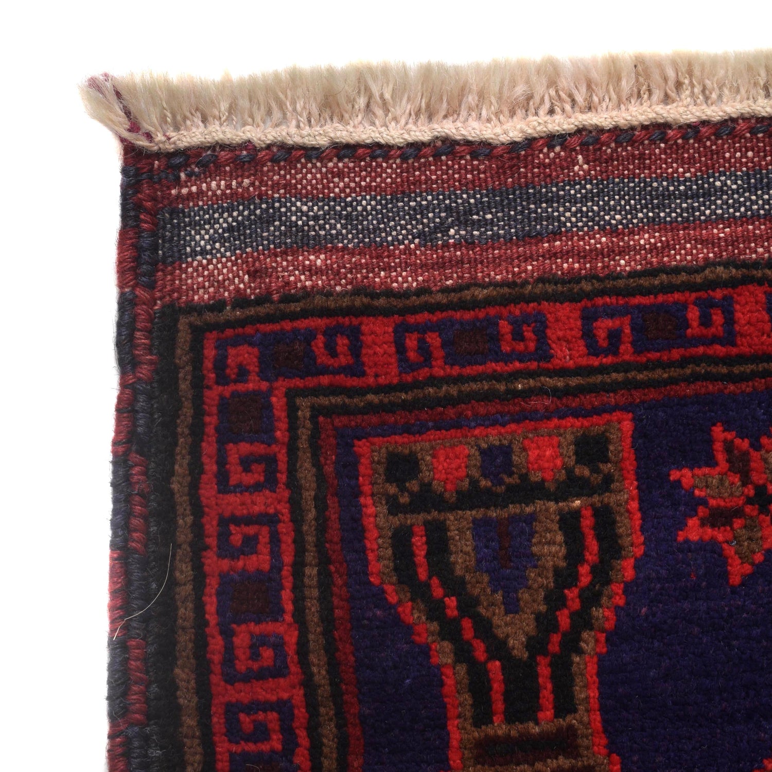 Baluchi Rug Handmade Navy Blue Geometric 3x5 ft