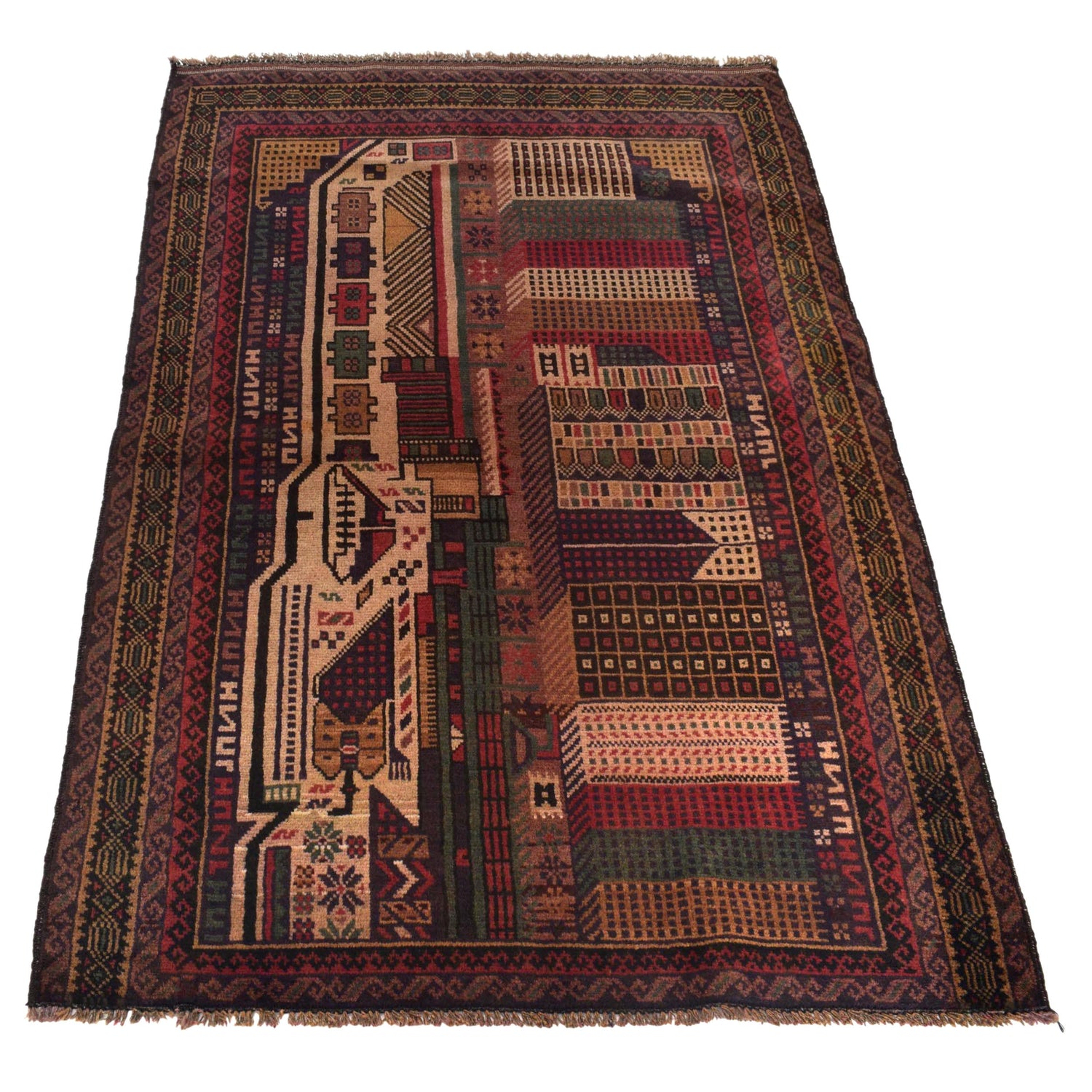 Pictorial Rug Handmade Multi Design