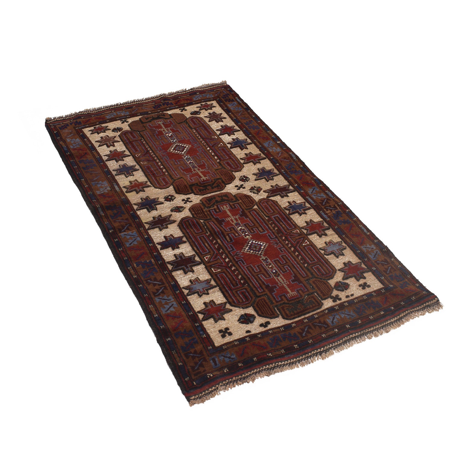 Baluchi Rug Handmade Multi Geometric 3x5 ft