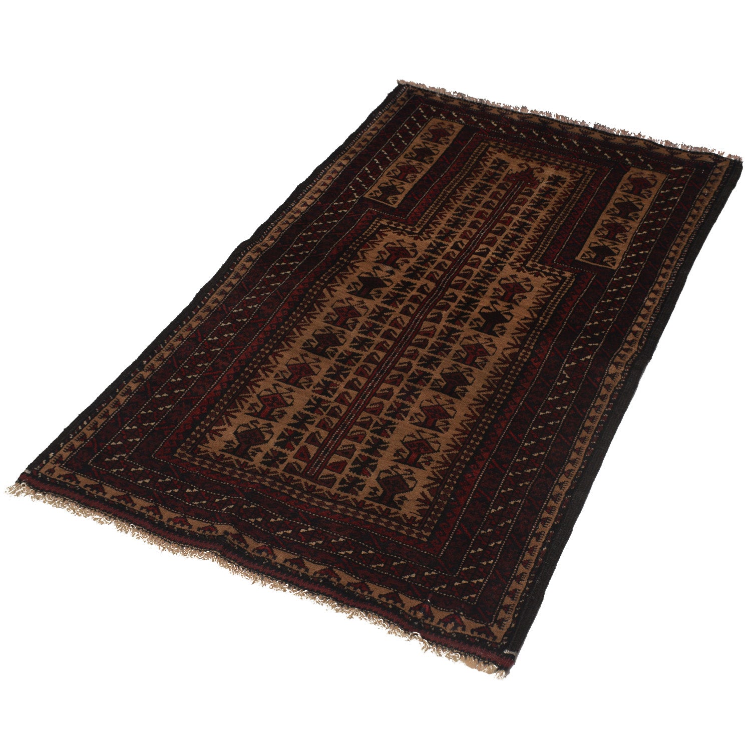 Baluchi Rug Handmade Multi Prayer Design 2x4 ft