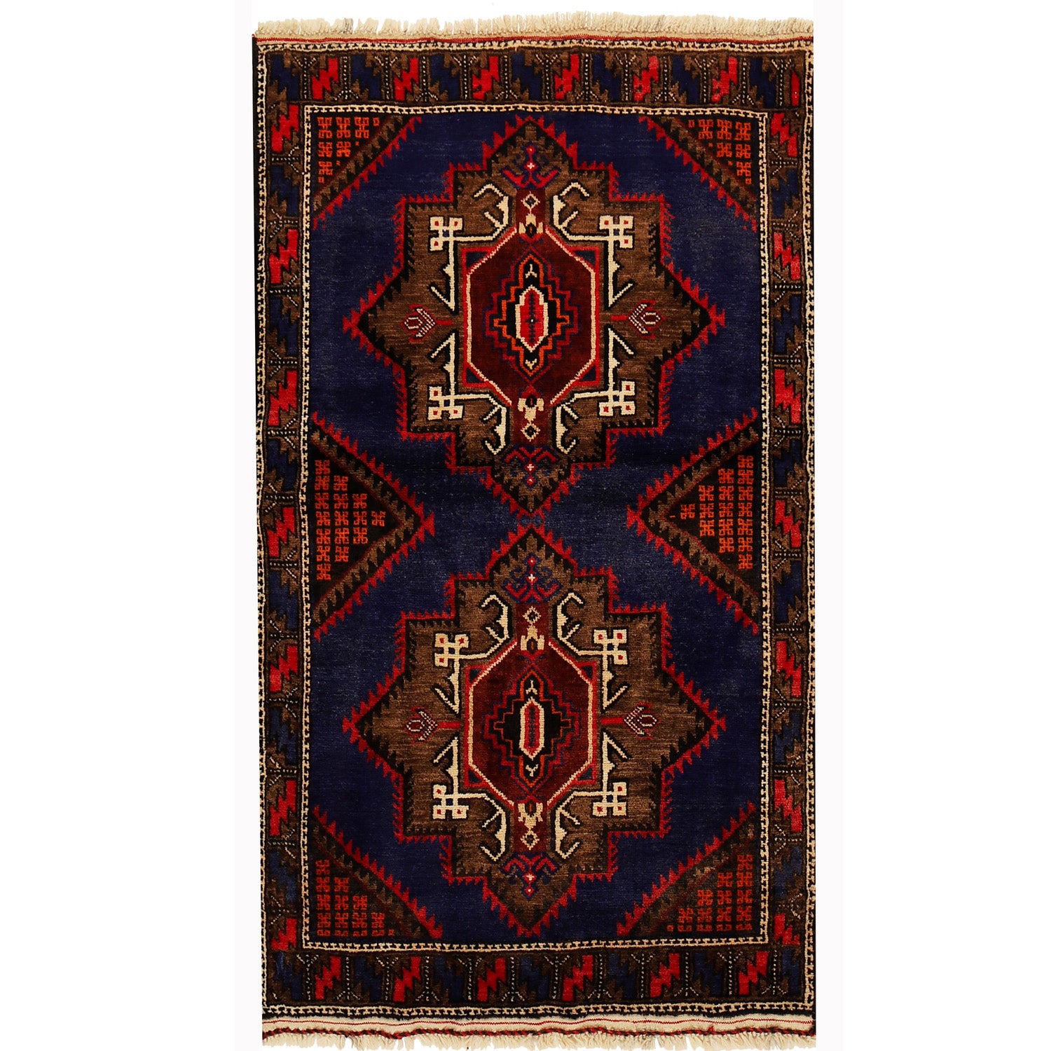 Baluchi Rug Handmade Multi Geometric 3x5 ft