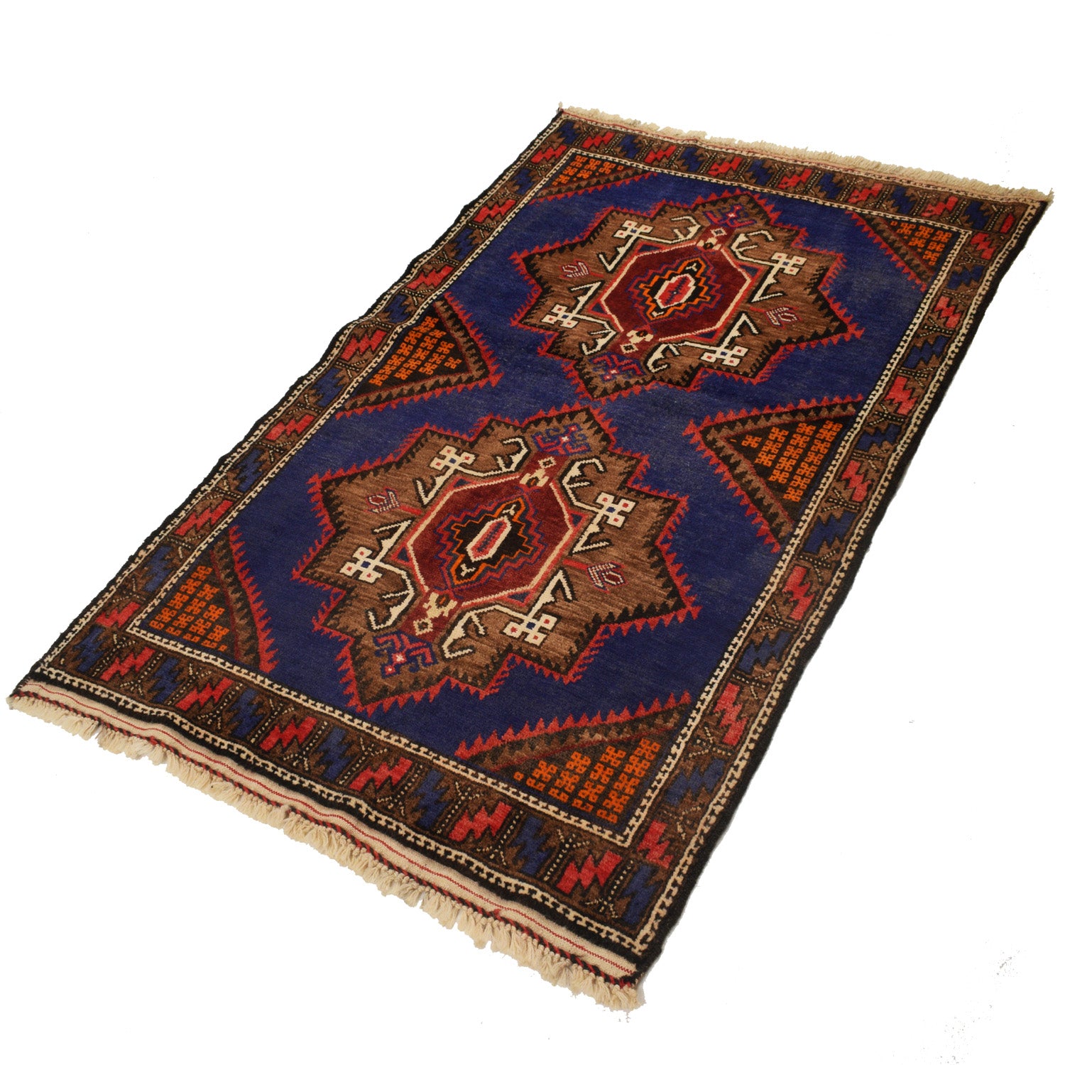 Baluchi Rug Handmade Multi Geometric 3x5 ft