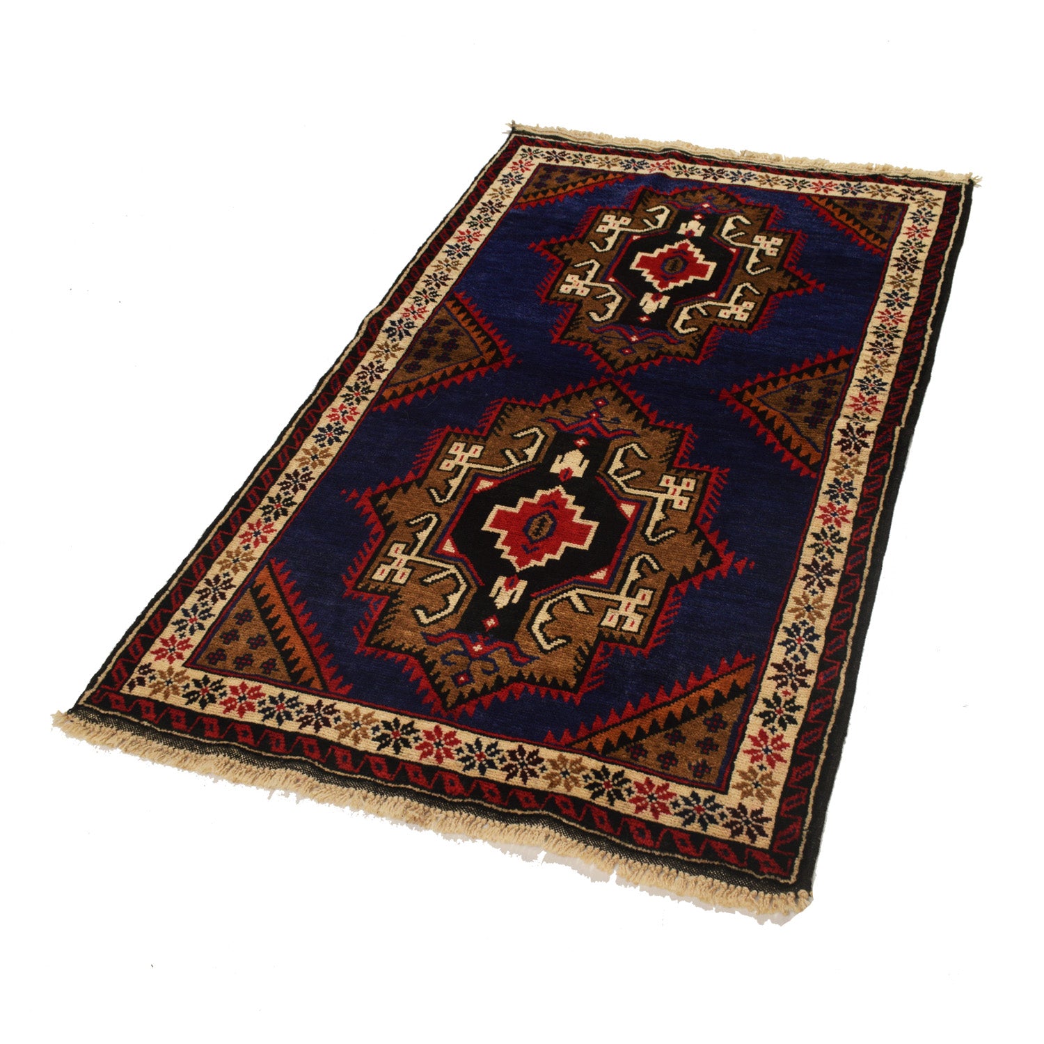 Baluchi Rug Handmade Multi Geometric 3x5 ft