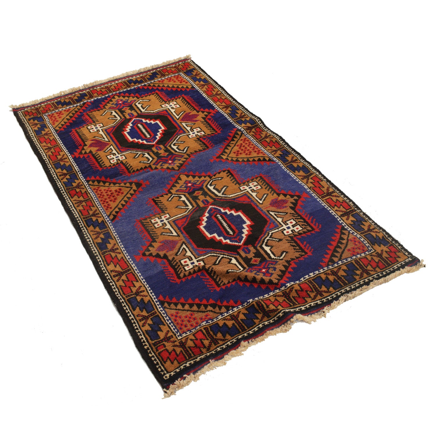 Baluchi Rug Handmade Multi Geometric 3x5 ft