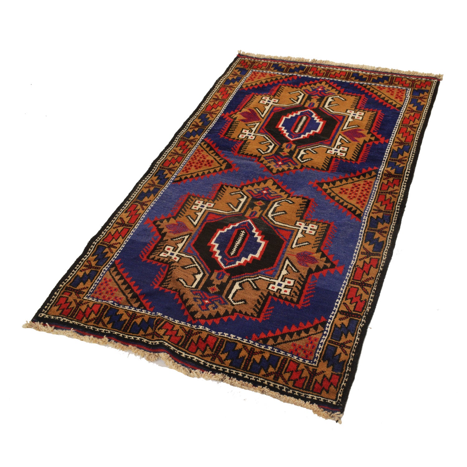 Baluchi Rug Handmade Multi Geometric 3x5 ft