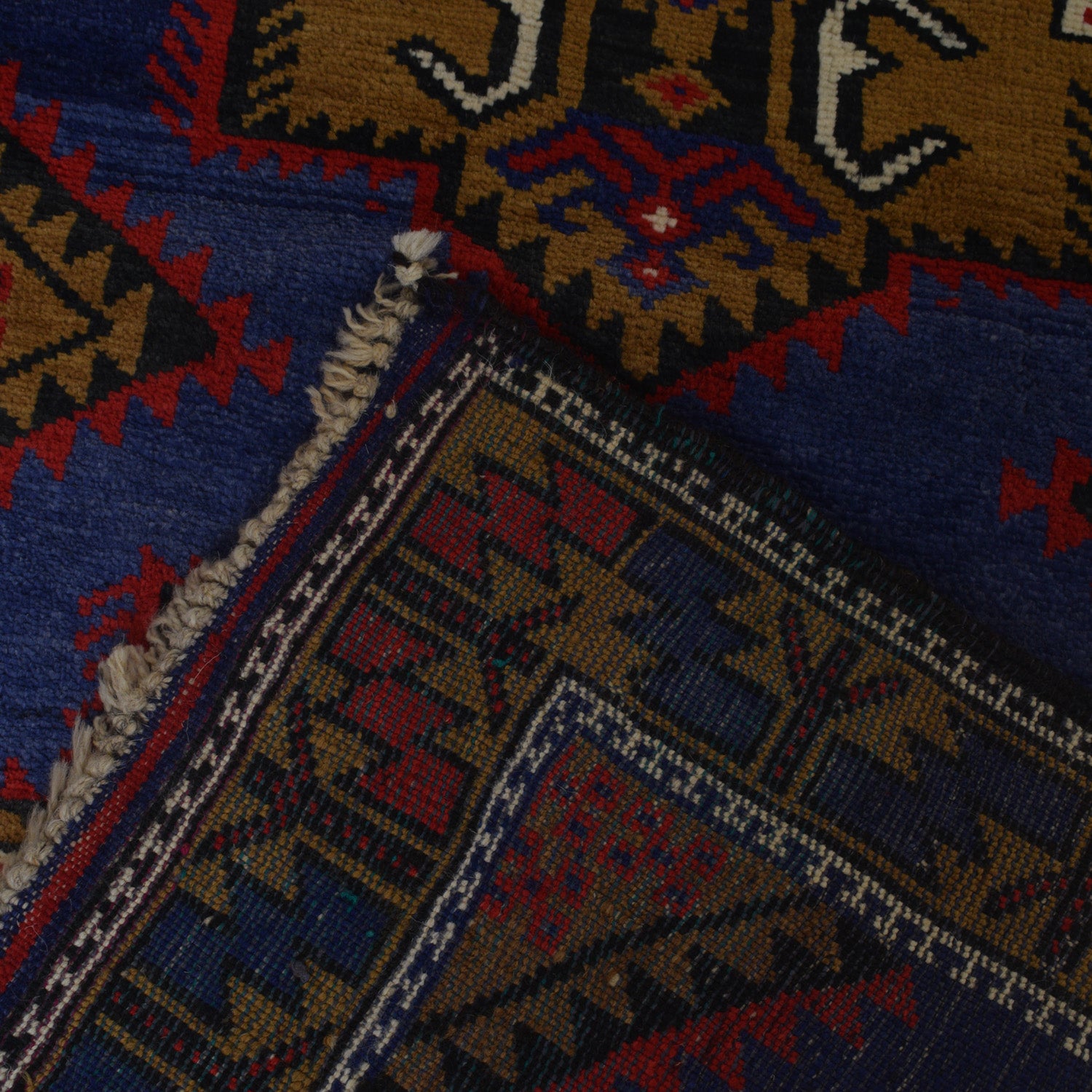 Baluchi Rug Handmade Multi Geometric 3x5 ft