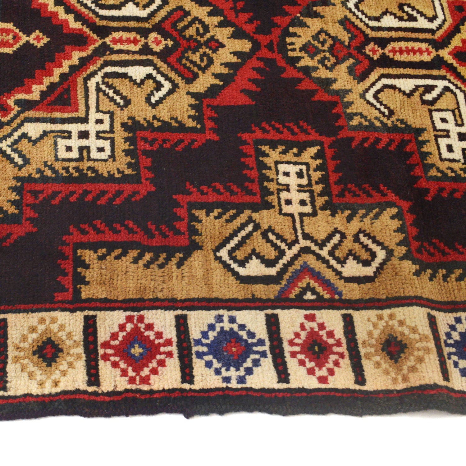 Baluchi Rug Handmade Multi Geometric 3x5 ft