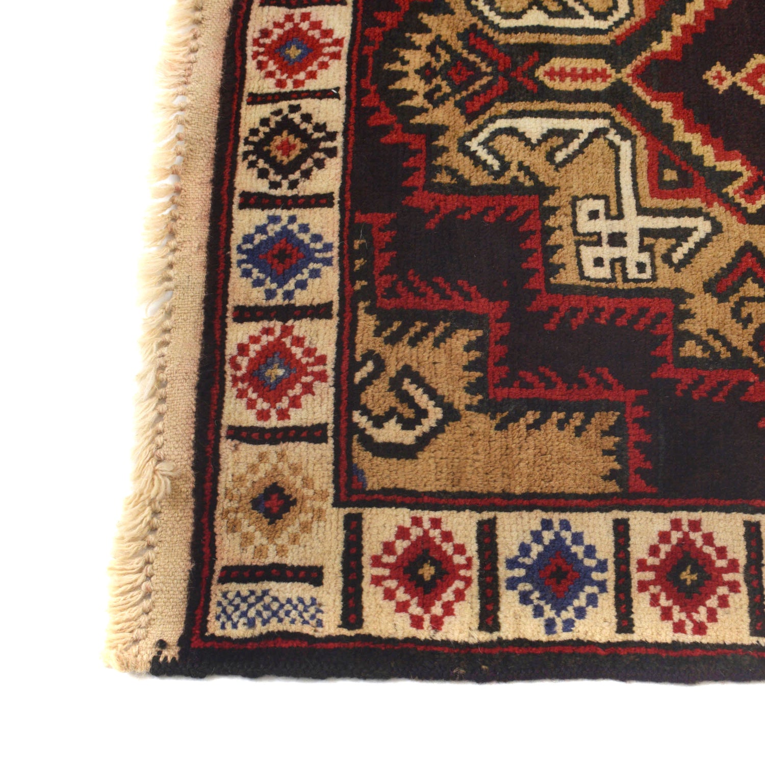 Baluchi Rug Handmade Multi Geometric 3x5 ft