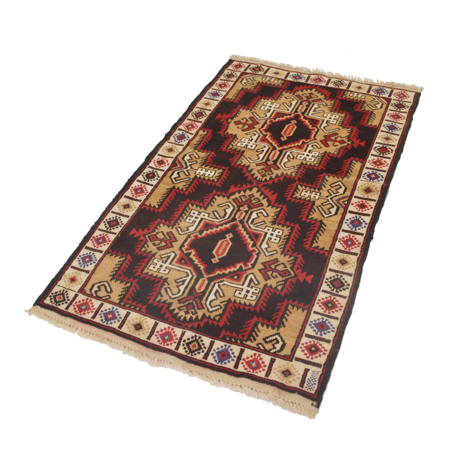 Baluchi Rug Handmade Multi Geometric 3x5 ft