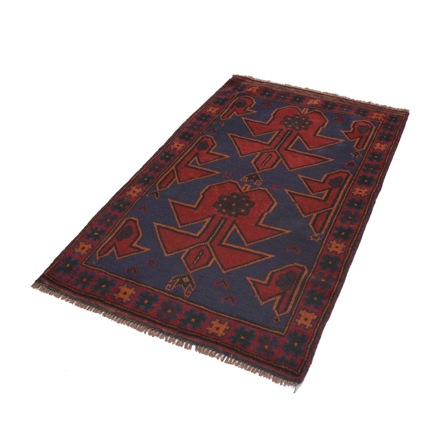 Baluchi Rug Handmade Multi Geometric 3x5 ft
