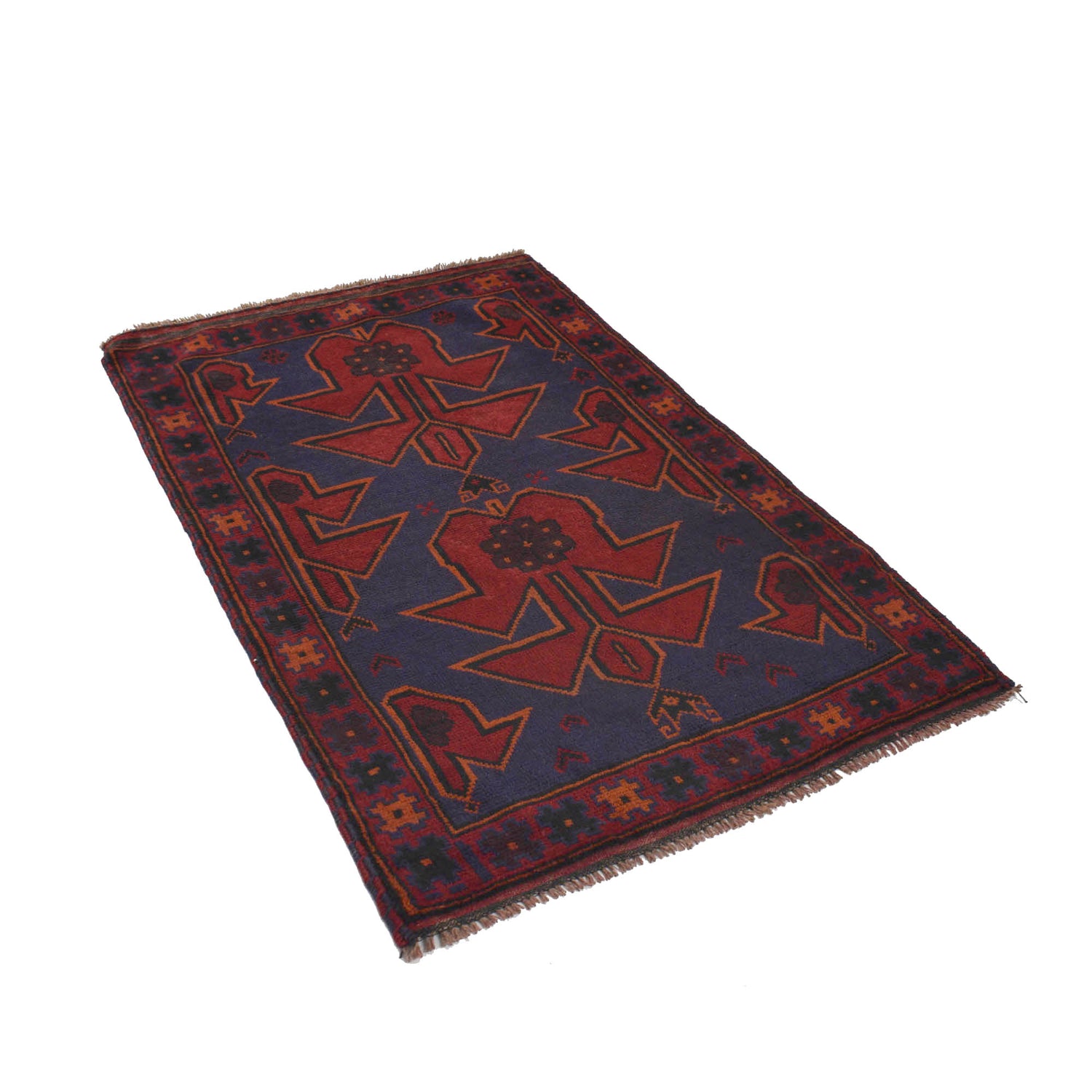 Baluchi Rug Handmade Multi Geometric 3x5 ft