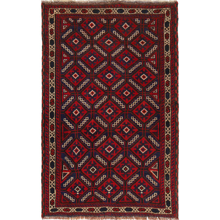Baluchi Rug Handmade Multi Geometric 3x5 ft