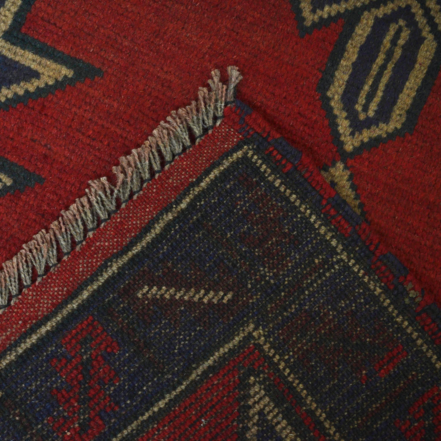 Baluchi Rug Handmade Red Geometric 2x4 ft