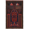 Baluchi Rug Handmade Multi Prayer Design 3x5 ft