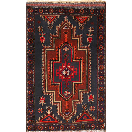 Baluchi Rug Handmade Multi Floral 2x4 ft