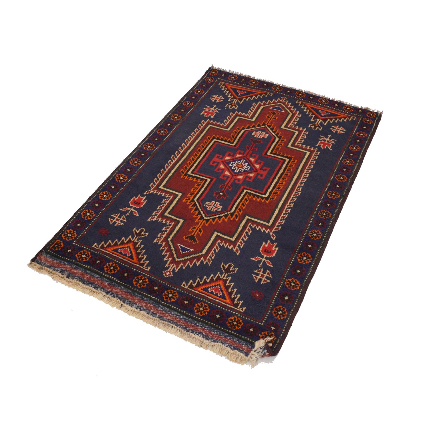Baluchi Rug Handmade Multi Floral 2x4 ft