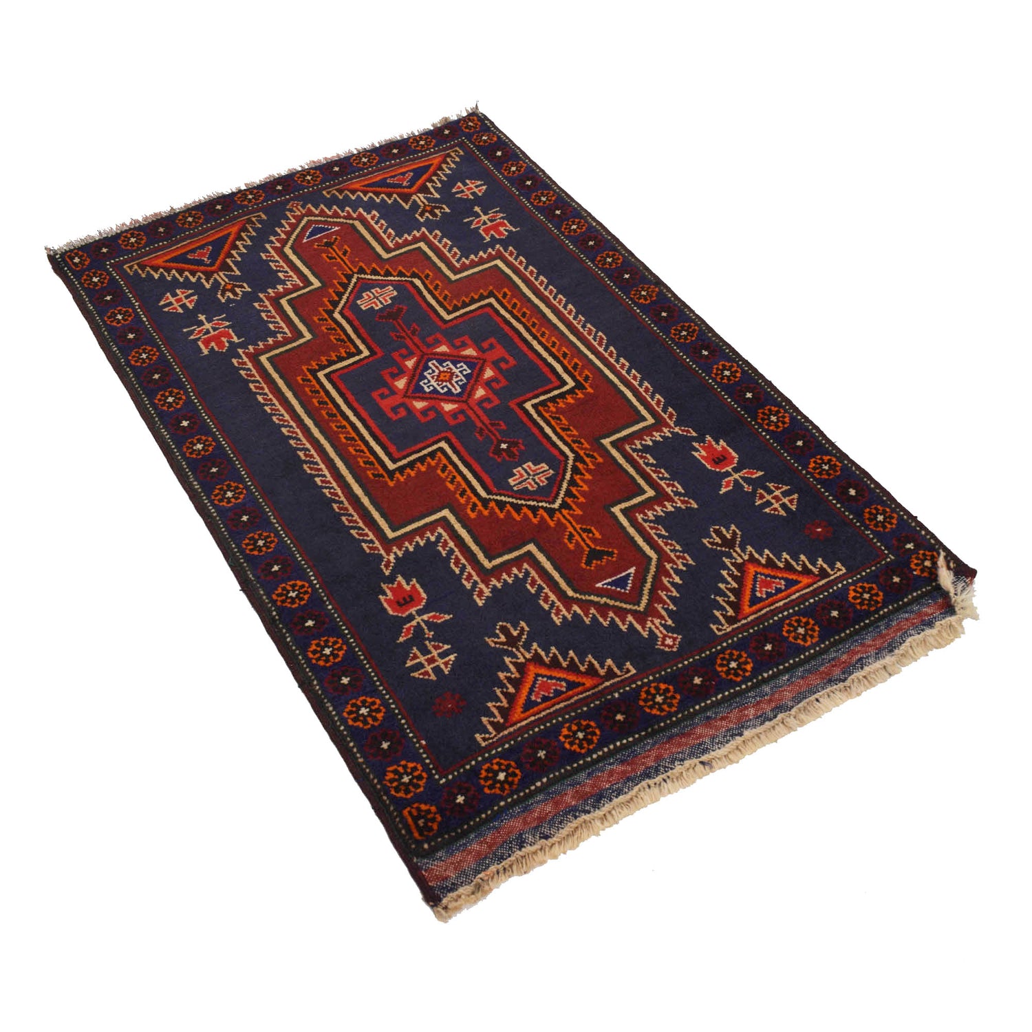 Baluchi Rug Handmade Multi Floral 2x4 ft
