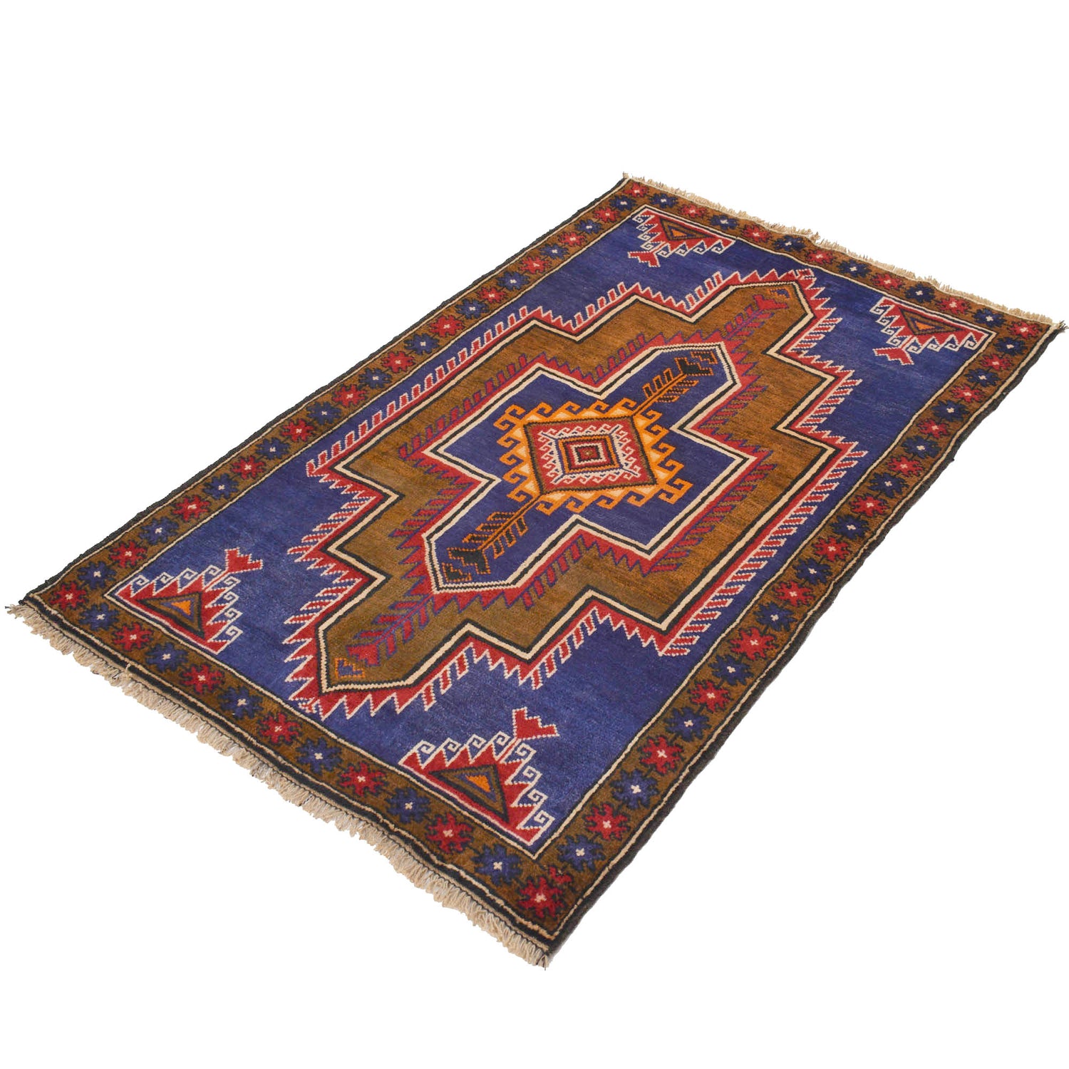 Baluchi Rug Handmade Multi Geometric 3x5 ft