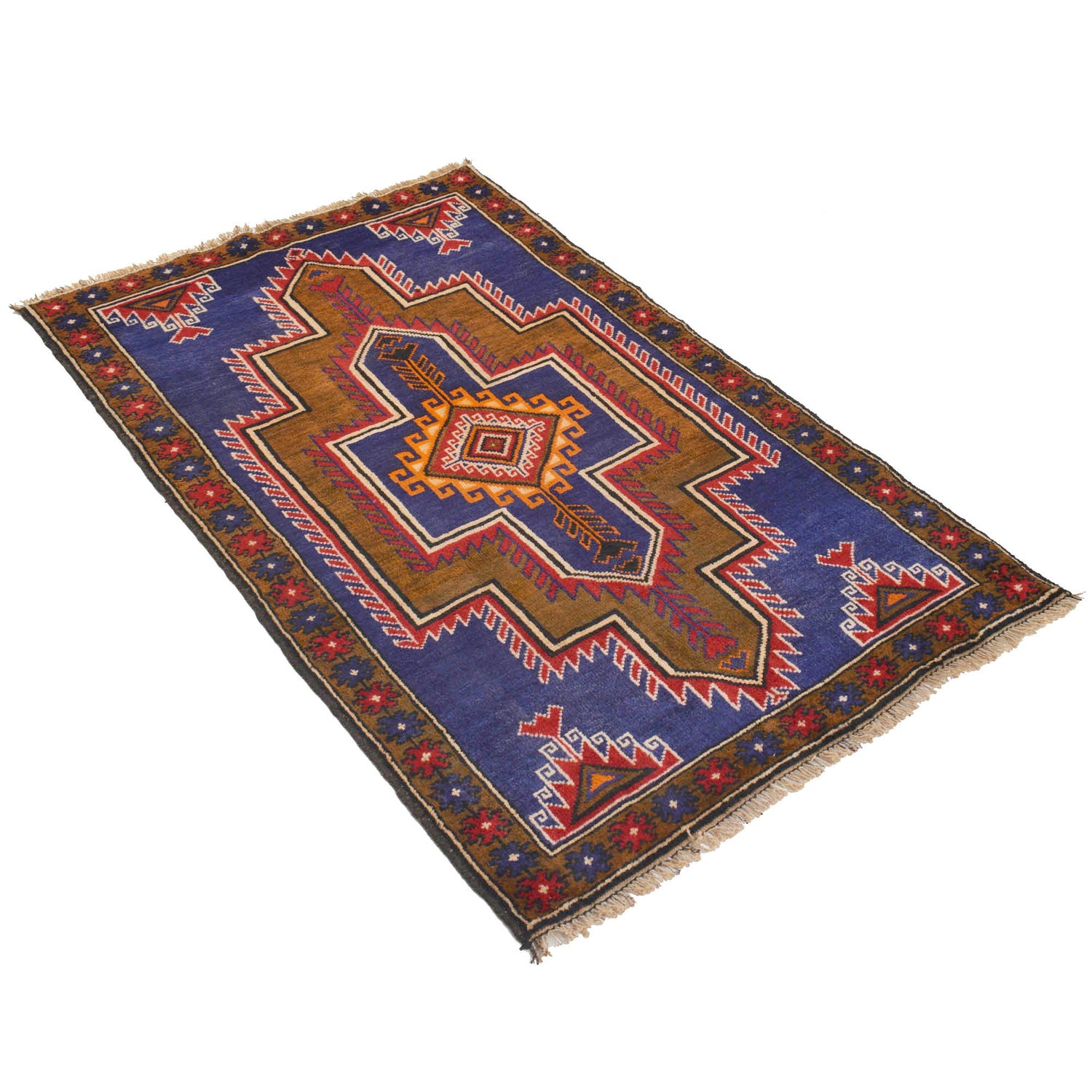 Baluchi Rug Handmade Multi Geometric 3x5 ft