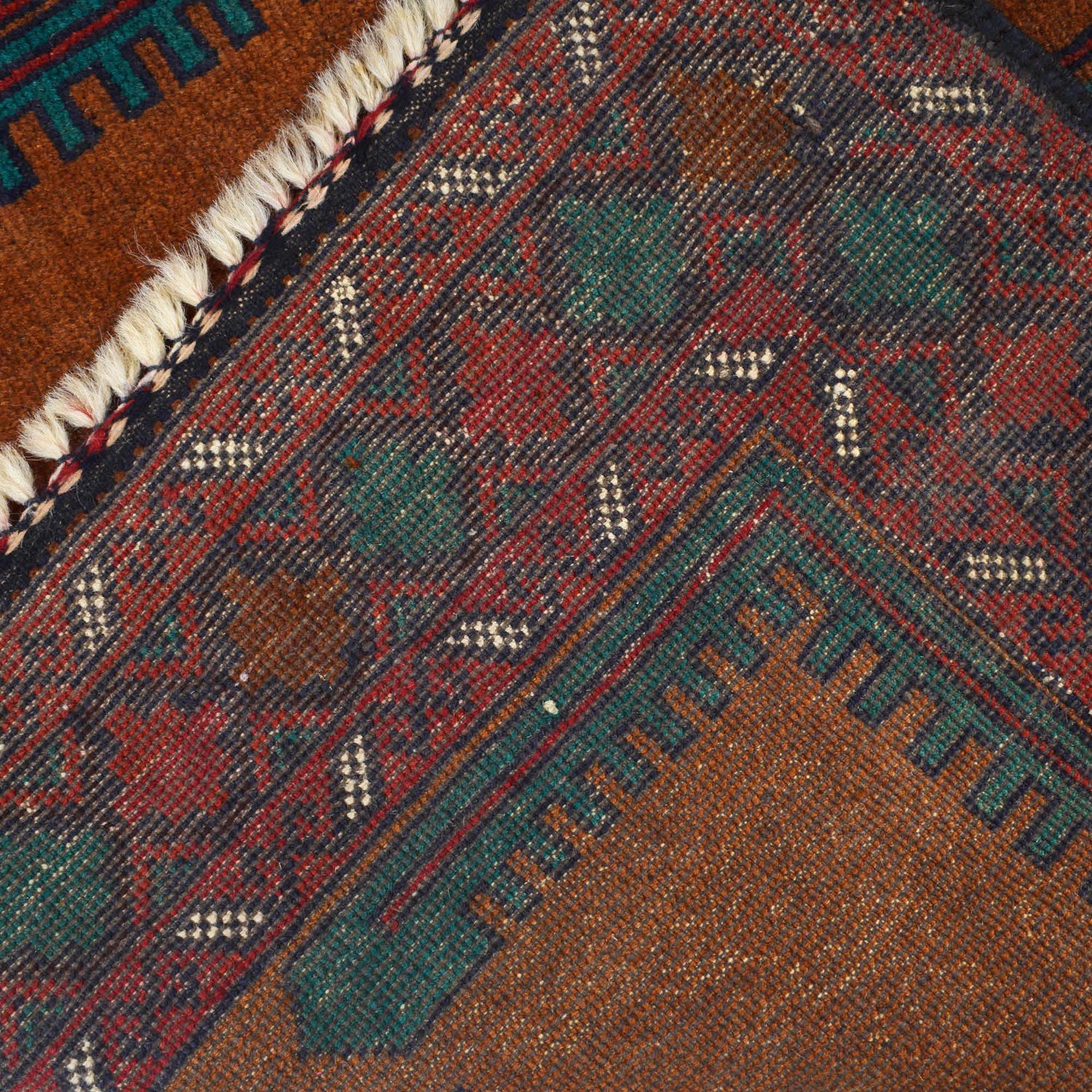 Baluchi Rug Handmade Brown Geometric 2x4 ft
