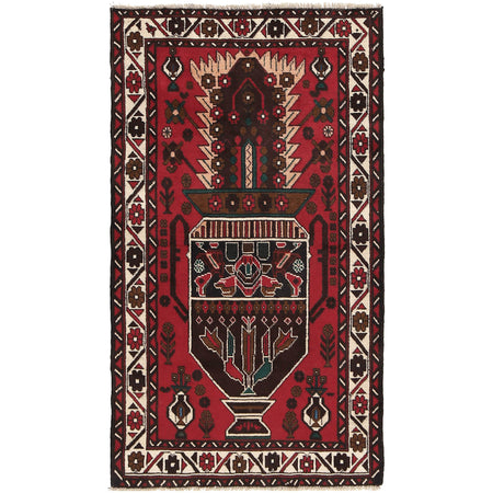 Baluchi Rug Handmade Multi Geometric 3x5 ft