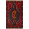 Baluchi Rug Handmade Red Geometric 3x5 ft