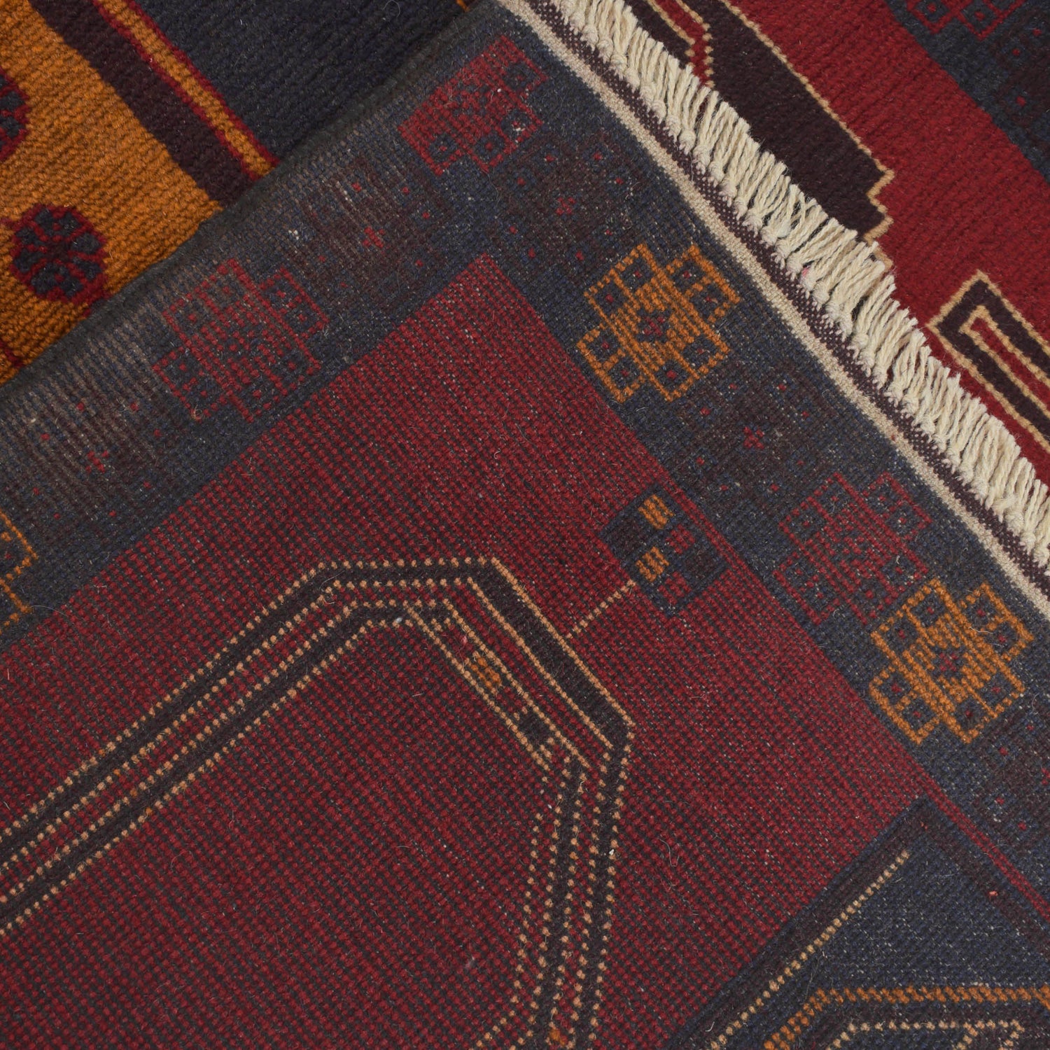 Baluchi Rug Handmade Red Geometric 3x5 ft