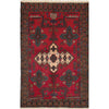 Baluchi Rug Handmade Red Geometric 3x5 ft